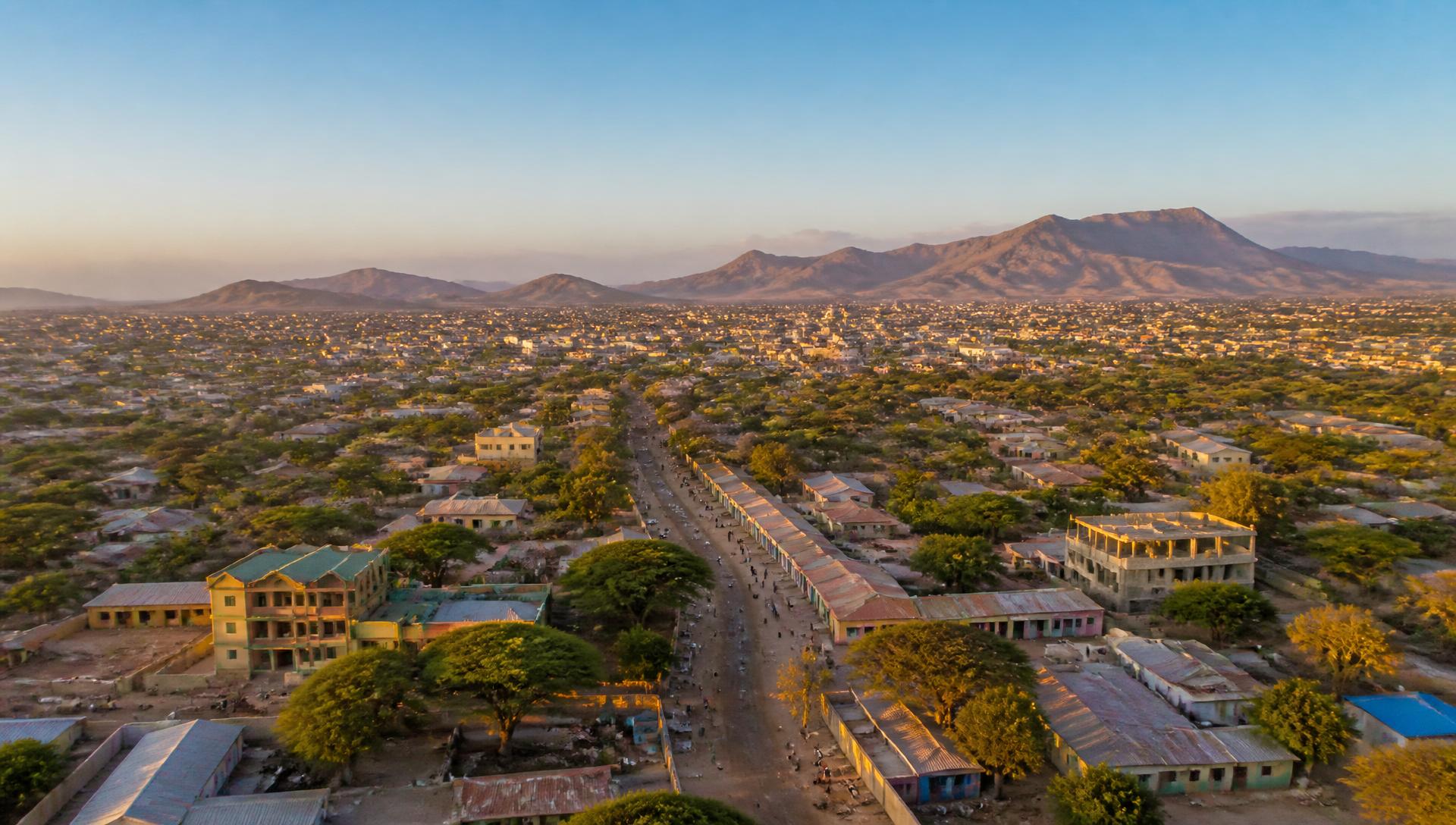 Aerial view of Jigjiga, Somali Region, Ethiopia